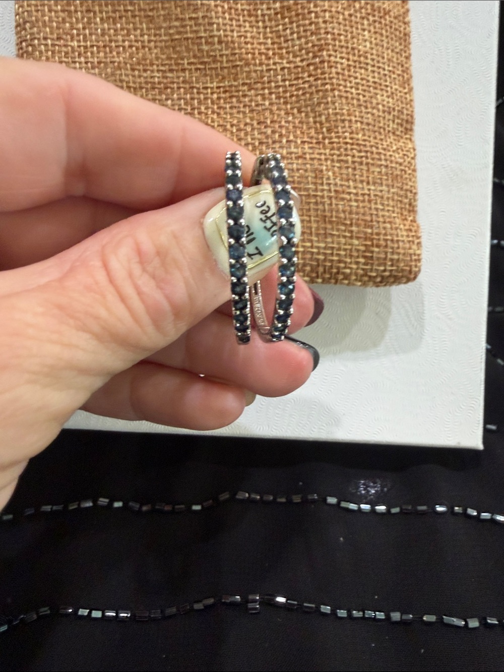 Sapphire & Diamond Hoop Earrings - Women's Jewelry